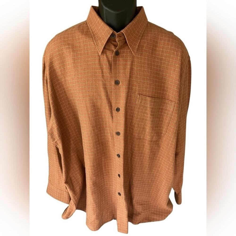 Mark Shale Men's Size Medium Button Down Shirt Copper Orange. #F4